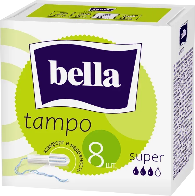 Тампоны женск.гигиен.комфорт и надёжность "bella tampo" Super 8шт.1*40 (ВЕ-032-SU08-Е02)